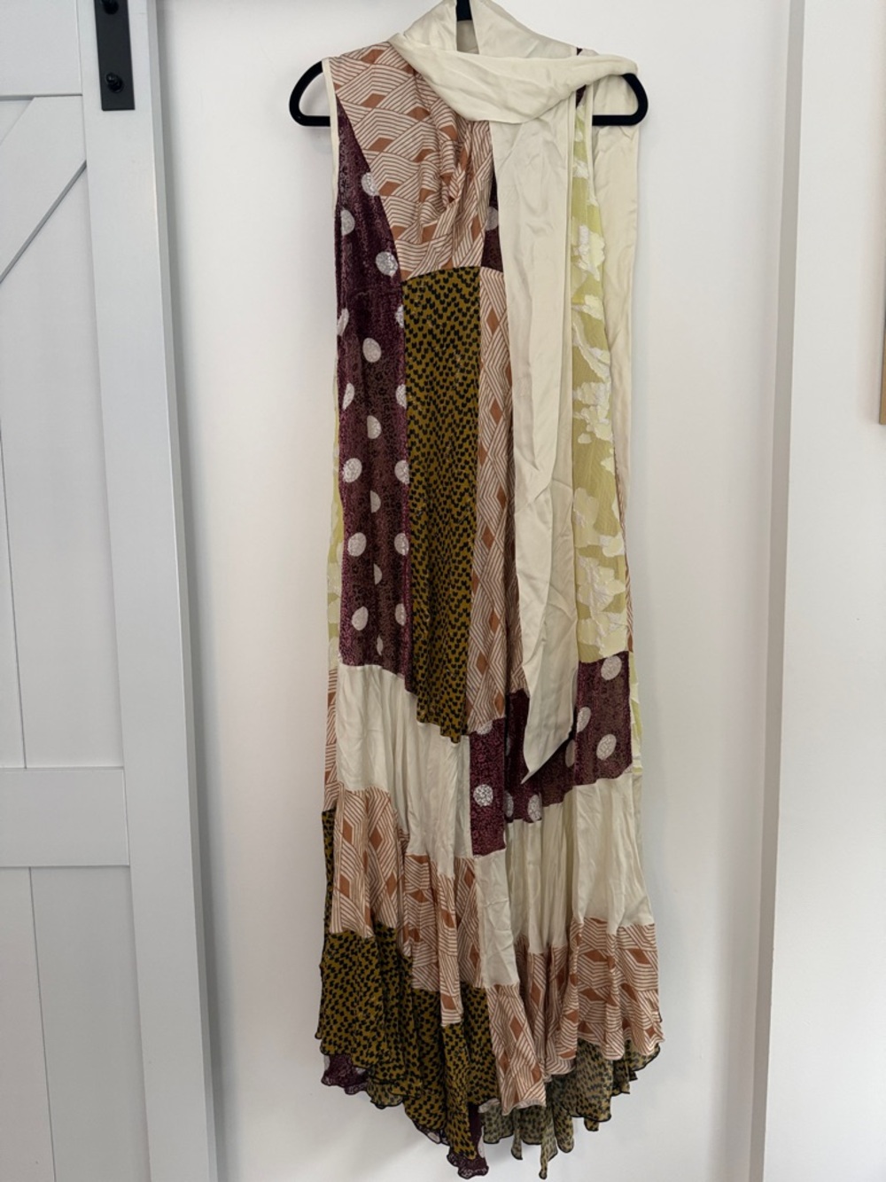 Golden Goose Daisy Satin Velvet Patchwork Maxi Dress Size Small NWOT - Picture 8 of 9